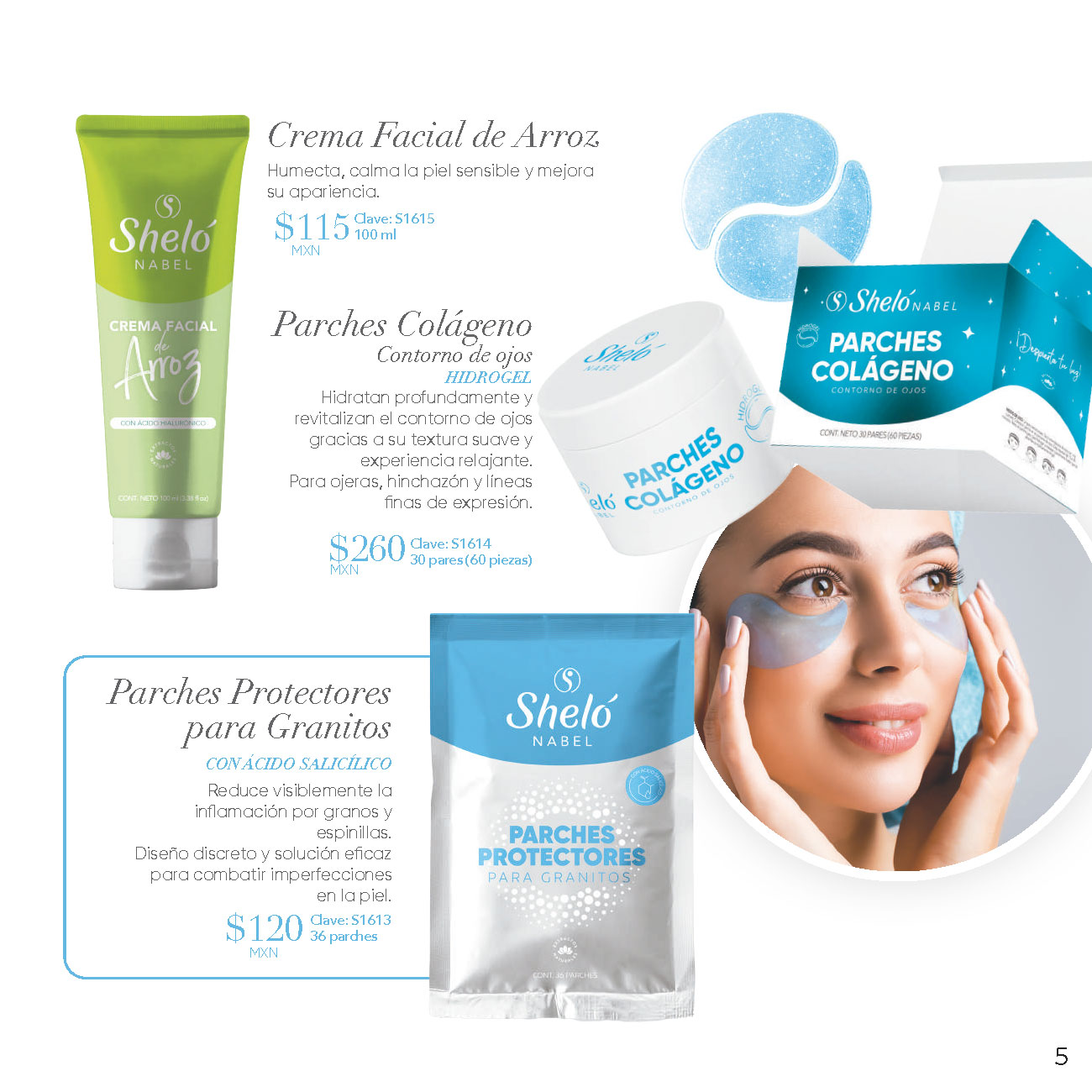 Crema Facial de Arroz, Parches Colágeno, Parches Protectores para Granitos, 