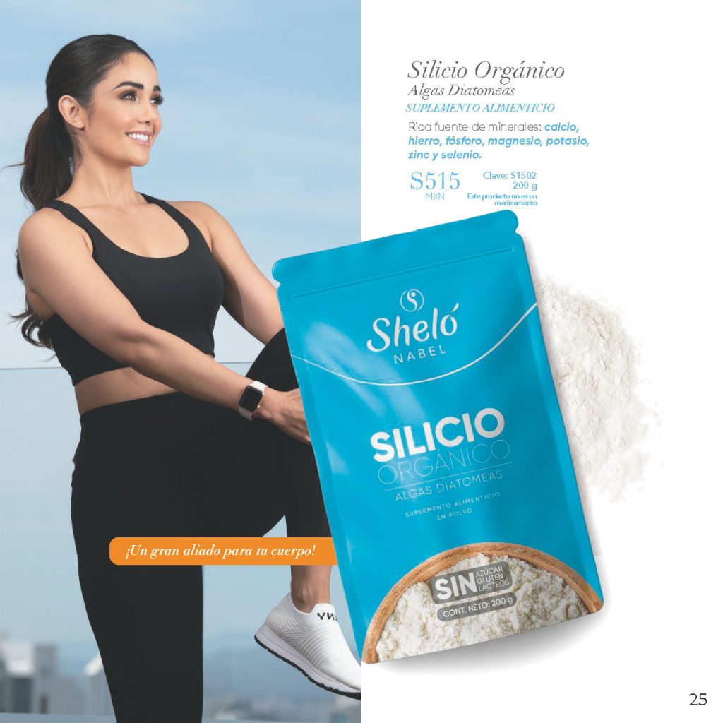 Silicio Orgánico Algas Diatomeas SUPLEMENTO ALIMENTICIO Rica fuente de minerales: calcio, hierro, fósforo, magnesio, potasio, zinc y selenio.