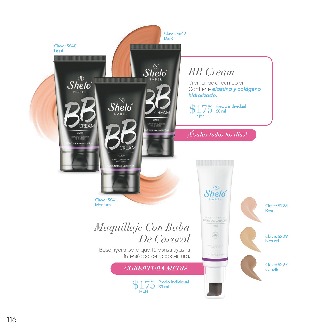 BB Cream Crema facial con color. Maquillaje Con Baba De Caracol Base ligera para que tú construyas la intensidad de la cobertura.