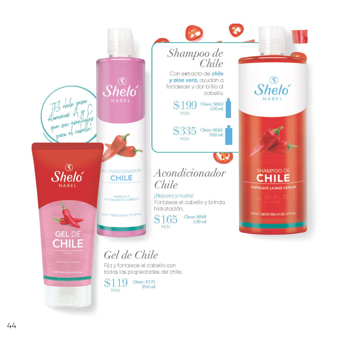 Shampoo de Chile, Acondicionador Chile, Gel de Chile