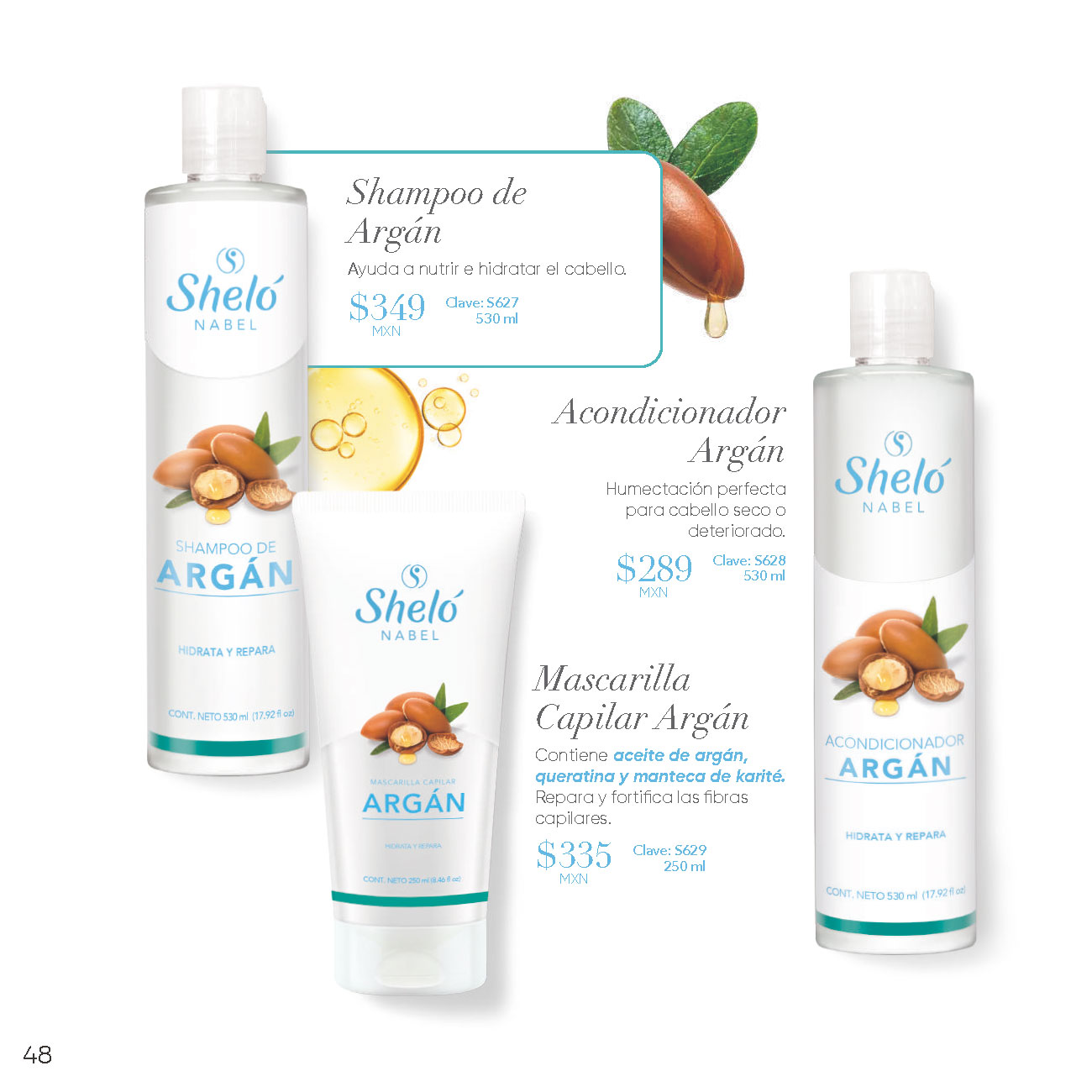 Shampoo de Argán Ayuda a nutrir e hidratar el cabello, Acondicionador Argán, Mascarilla Capilar Argán