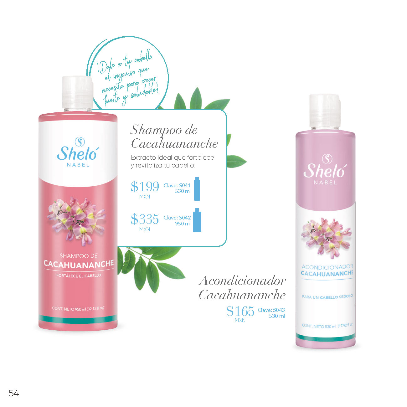 Shampoo de Cacahuananche Extracto ideal que fortalece y revitaliza tu cabello. Acondicionador Cacahuananche