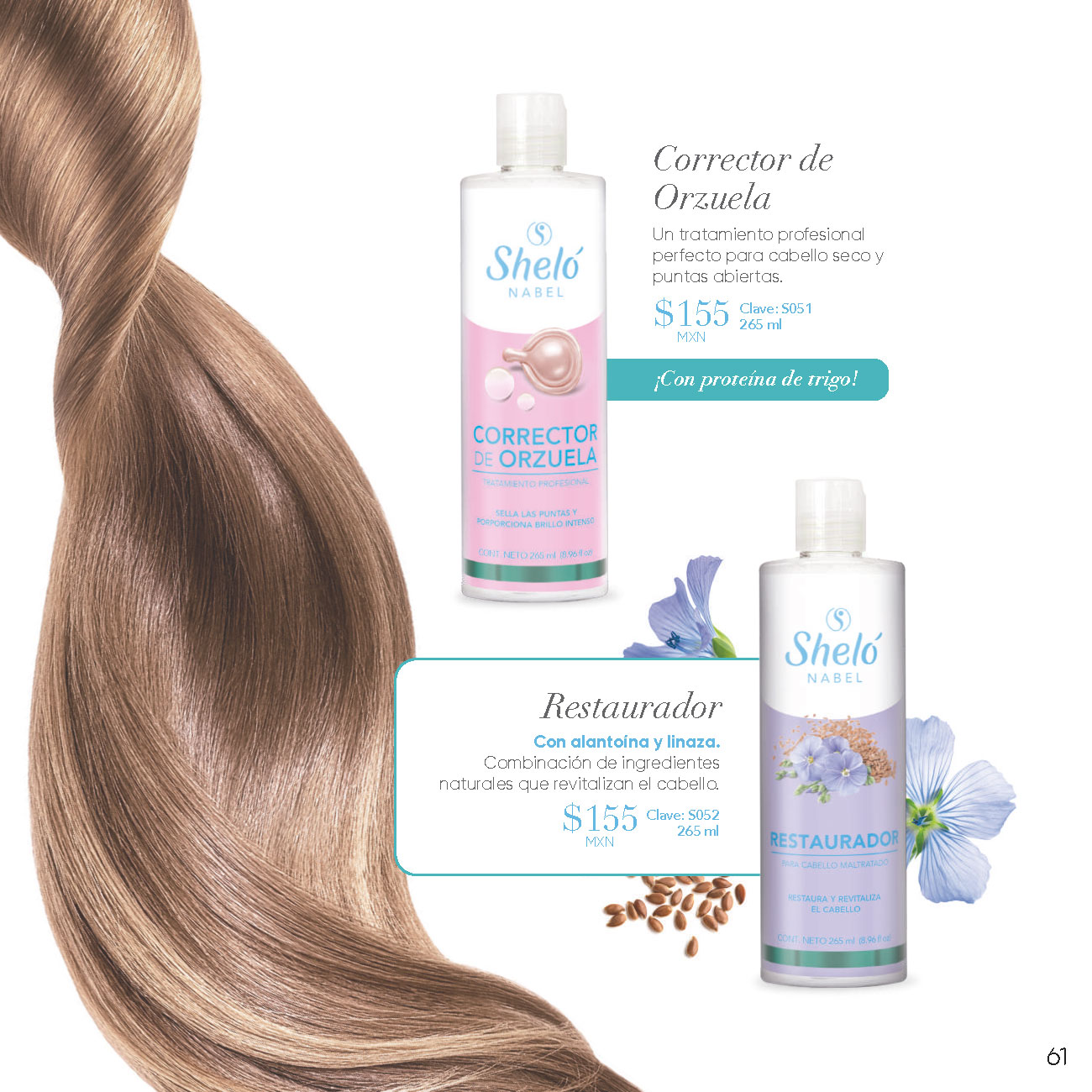 Corrector de Orzuela Un tratamiento profesional perfecto para cabello seco y puntas abiertas. Restaurador Con alantoína y linaza. Combinación de ingredientes naturales que revitalizan el cabello.