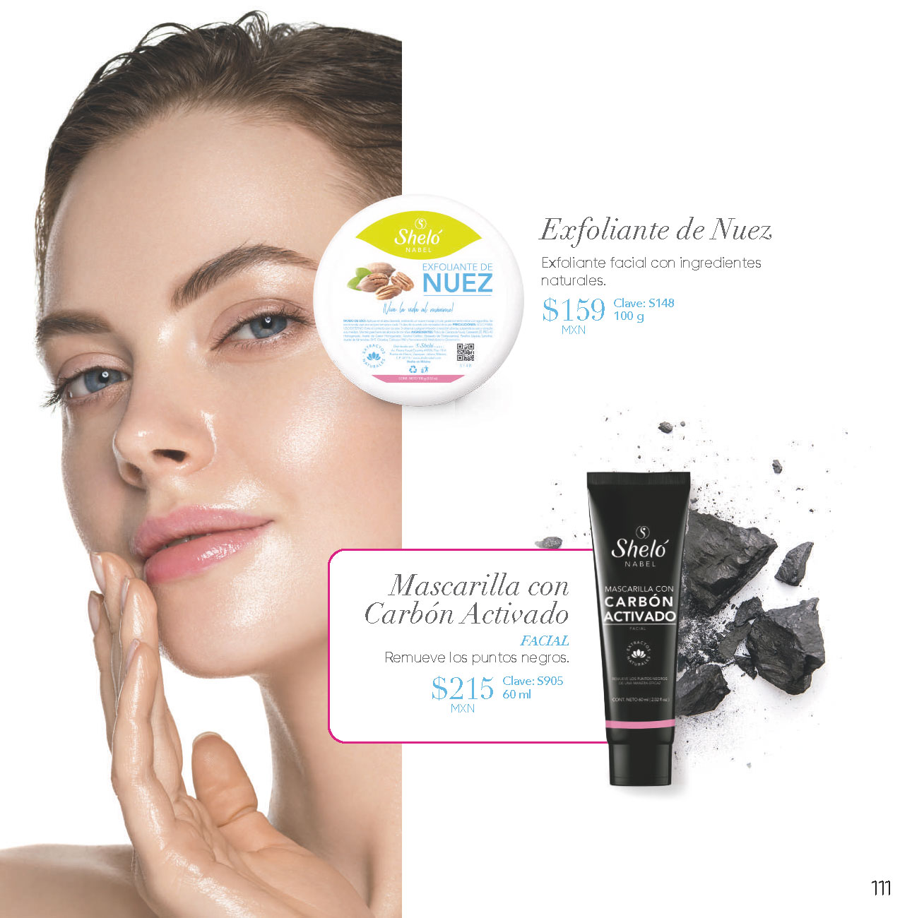 Exfoliante de Nuez Exfoliante facial con ingredientes naturales. Mascarilla con Carbón Activado Remueve los puntos negros.