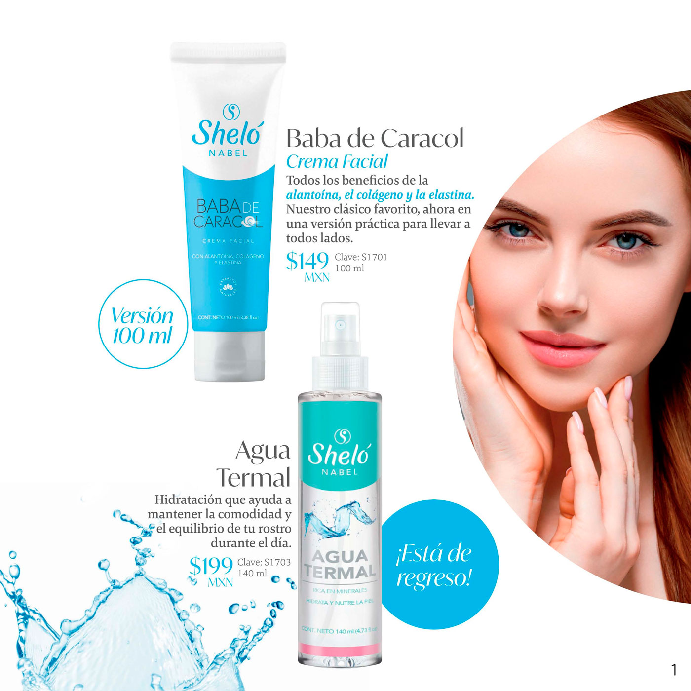 Baba de Caracol Crema Facial. Todos los beneficios de la alantoína, el colágeno y la elastina. Agua
Termal Hidratación que ayuda a  mantener la comodidad y el equilibrio de tu rostro durante el día